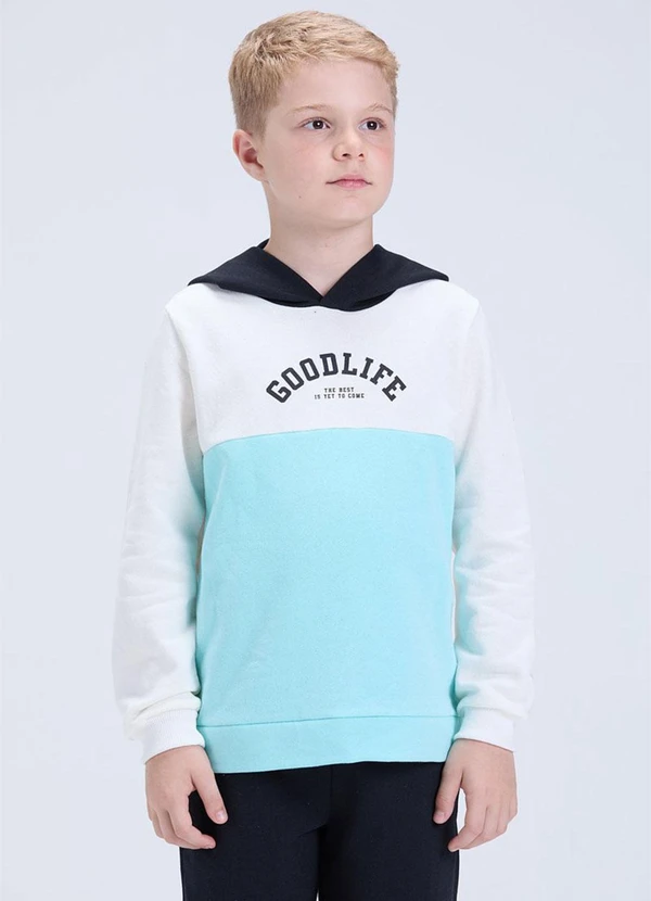 Vida Costeira - Conjunto Menino de Moletom Tricolor Azul 2