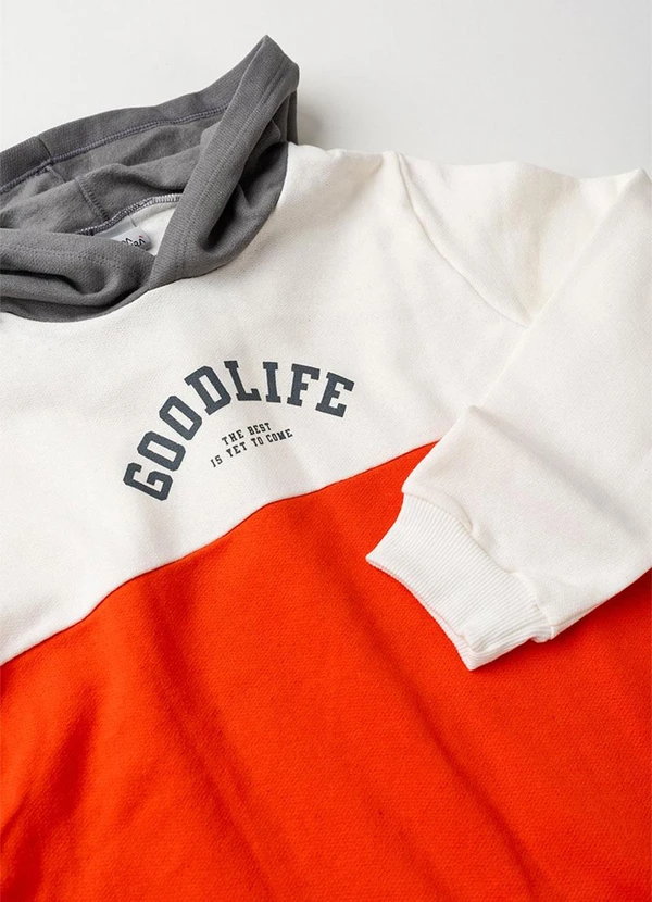 Vida Costeira - Conjunto Menino de Moletom Tricolor Laranja 6