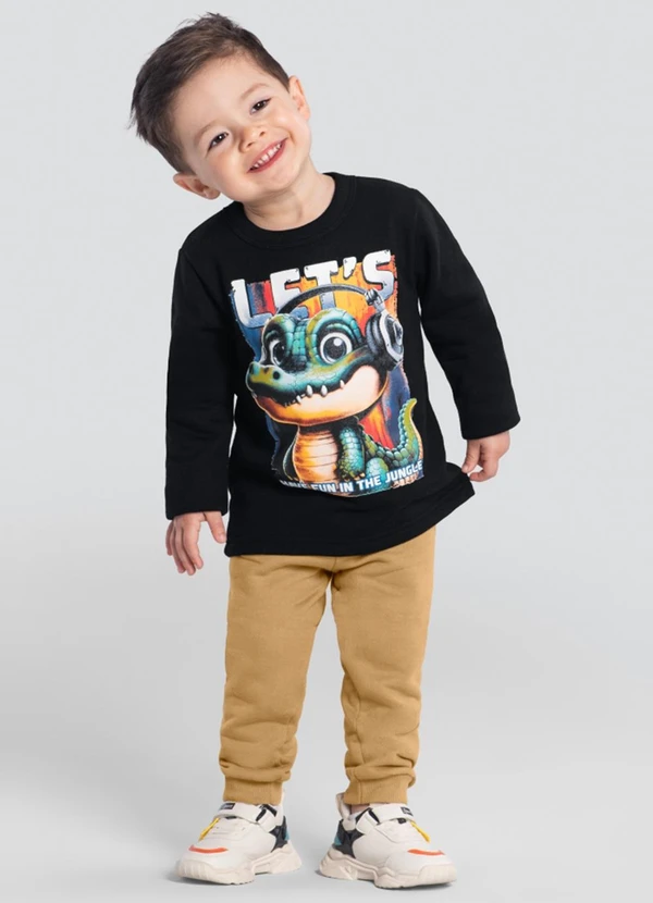 Brandili - Conjunto Menino Dinossauro Marrom