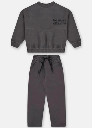 Up Baby - Conjunto Menino em Moletom Cinza - UP BABY