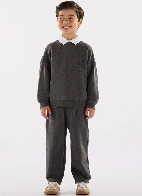 Up Baby - Conjunto Menino em Moletom Cinza