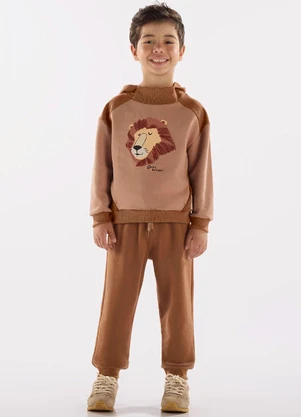 Up Baby Conjunto Menino em Moletom Marrom