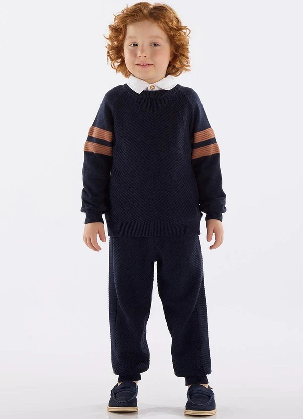 Up Baby - Conjunto Menino em Tricot Azul