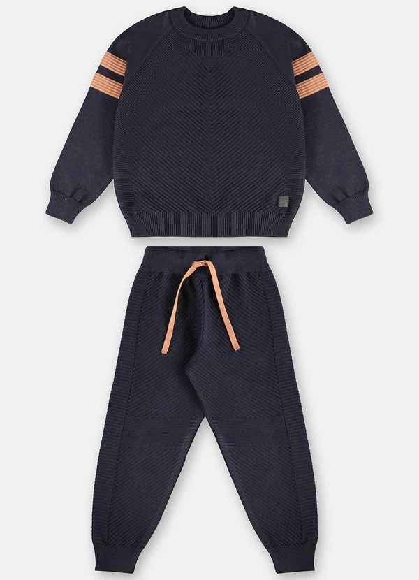 Up Baby - Conjunto Menino em Tricot Azul 2