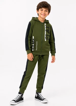 Rosa Azul - Conjunto Menino Inverno Game Over Verde Militar - ROSA AZUL