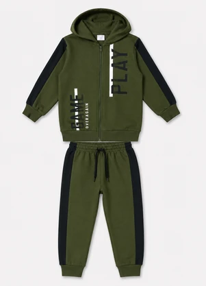 Rosa Azul - Conjunto Menino Inverno Game Over Verde Militar - ROSA AZUL