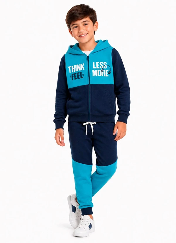 Rosa Azul - Conjunto Menino Inverno Think Less Azul Cobalto