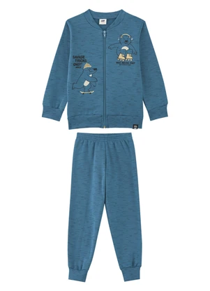Marlan - Conjunto Menino Jaqueta e Calça em Moletom Azul - MARLAN
