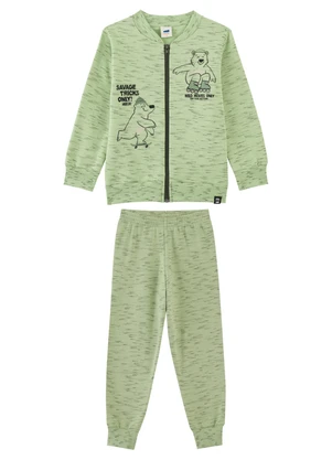 Marlan - Conjunto Menino Jaqueta e Calça em Moletom Verde - MARLAN