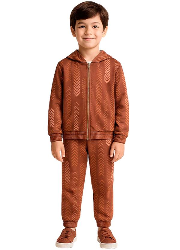 Ioluig - Conjunto Menino Jaqueta e Calça Molecotom Marrom