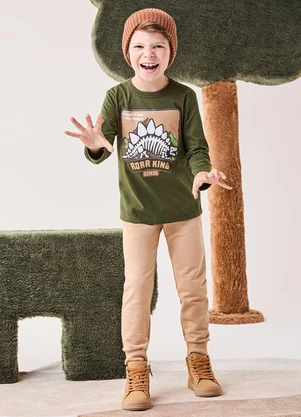 Bimbi - Conjunto Menino Manga Longa de Dino Verde - BIMBI