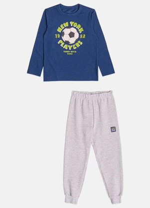 Bimbi - Conjunto Menino Manga Longa Estampado Azul - BIMBI