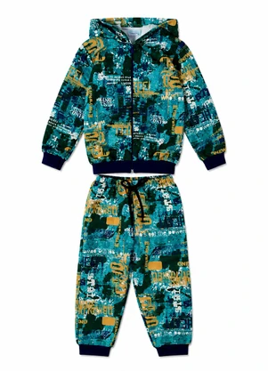 Rosa Azul - Conjunto Menino Sublimado Verde Militar - ROSA AZUL