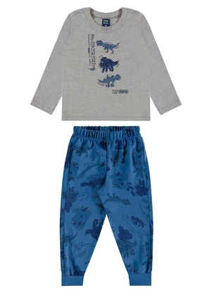 Bee Loop - Conjunto Meu Dinossaurinho Infantil Cinza - BEE LOOP