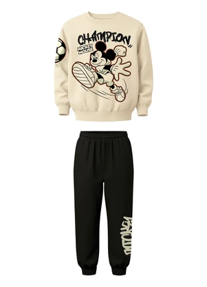 Malwee Kids - Conjunto Mickey Mouse® em Moletom Bege - MALWEE KIDS