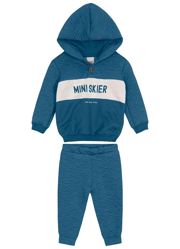 Carinhoso - Conjunto Mini Skier Matelassê Menino Azul