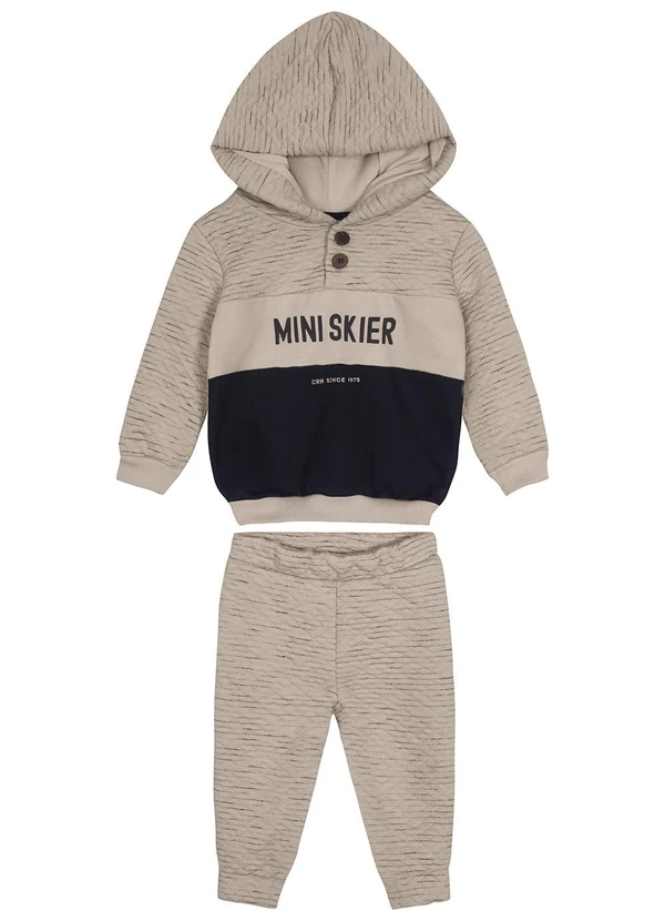 Carinhoso - Conjunto Mini Skier Matelassê Menino Marrom