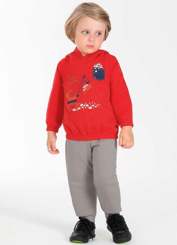 Cativa Kids - Conjunto Moderno Masculino Infantil Vermelho