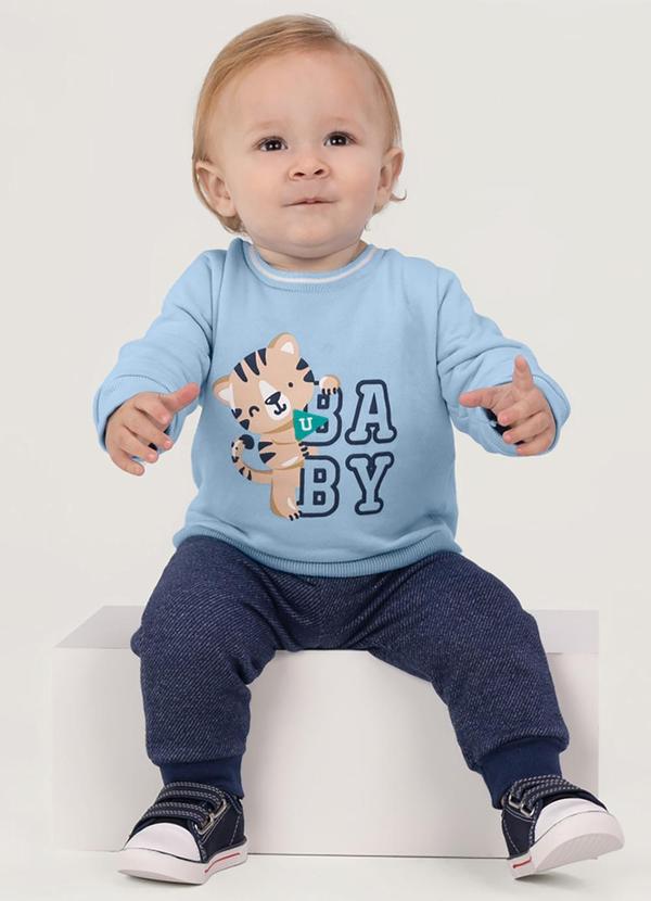 Brandili Baby - Conjunto Moletom Bebê Menino Azul