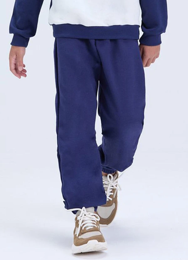 Vida Costeira - Conjunto Moletom Bicolor com Bolso Marinho 3