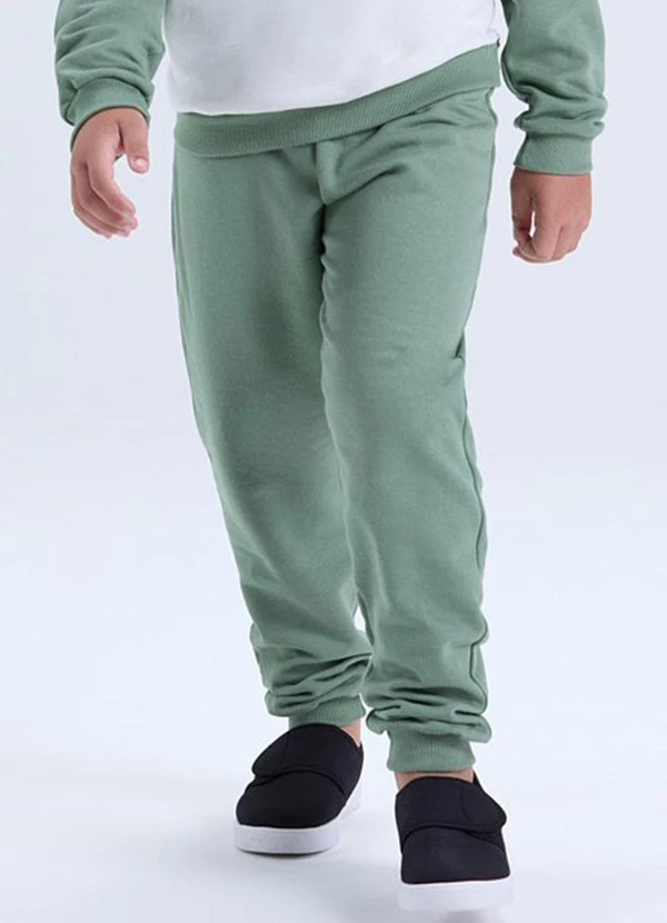 Vida Costeira - Conjunto Moletom Bicolor com Bolso Verde 4