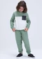 Vida Costeira - Conjunto Moletom Bicolor com Bolso Verde - variação: Verde