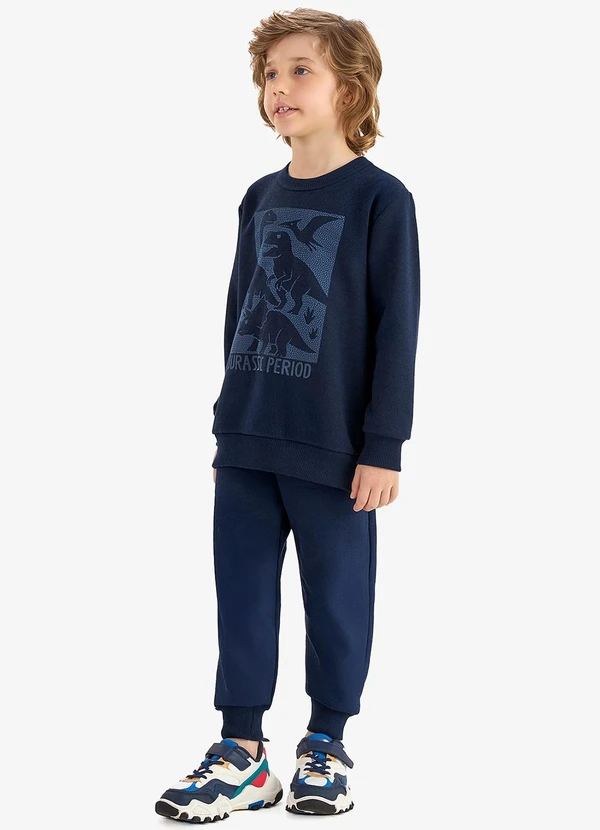 Rovi Kids - Conjunto Moletom Blusão e Calça Azul 3