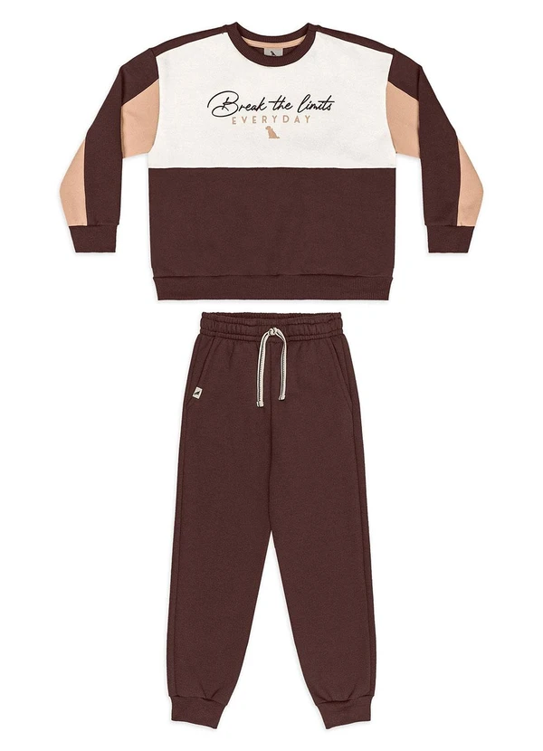 Quimby - Conjunto Moletom Blusão e Calça Marrom 2