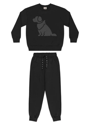 Quimby - Conjunto Moletom Blusão e Calça Preto - QUIMBY