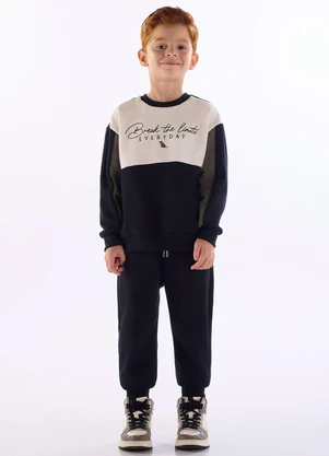 Quimby - Conjunto Moletom Blusão e Calça Preto - QUIMBY