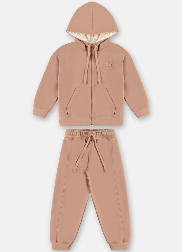 Up Baby - Conjunto Moletom com Capuz Marrom 3
