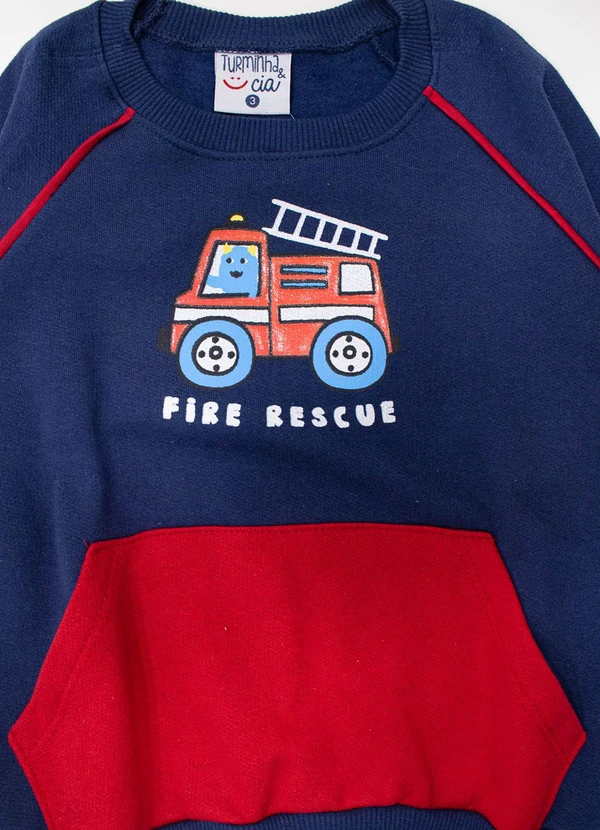 Turminha - Conjunto Moletom e Calça Moletom Menino Azul 4