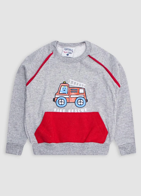 Turminha - Conjunto Moletom e Calça Moletom Menino Cinza 2