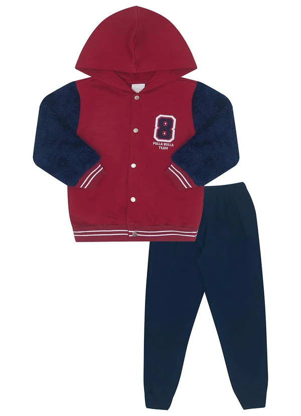 Pulla Bulla - Conjunto Moletom e Pelo Azul