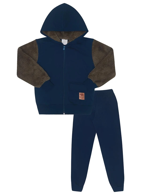 Pulla Bulla - Conjunto Moletom e Pelo Azul