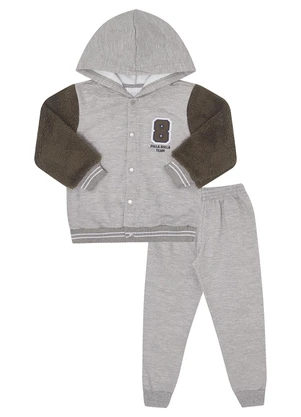 Pulla Bulla - Conjunto Moletom e Pelo Cinza - PULLA BULLA