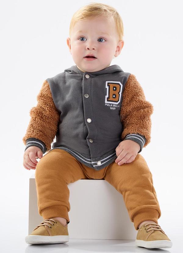 Pulla Bulla - Conjunto Moletom e Pelo e Moletom Cinza 1