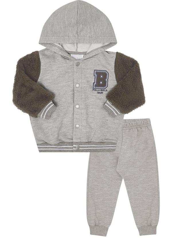 Pulla Bulla - Conjunto Moletom e Pelo e Moletom Cinza
