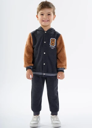 Conjunto Moletom e Pelo Preto Pulla Bulla