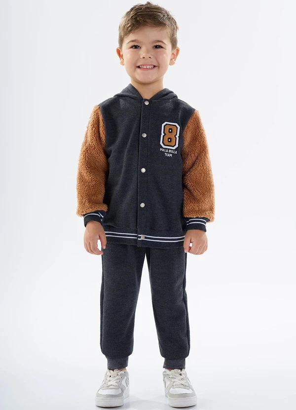 Pulla Bulla - Conjunto Moletom e Pelo Preto