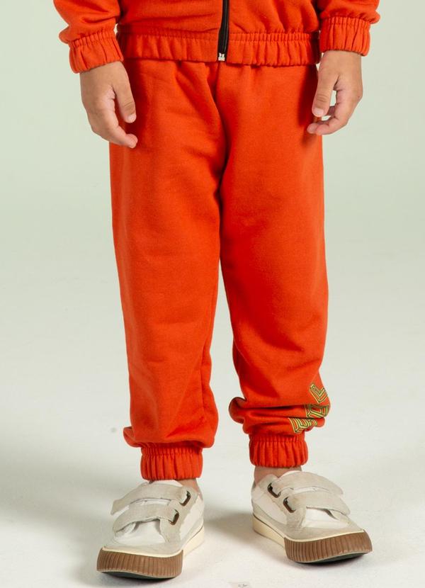 Cativa Kids - Conjunto Moletom Estampado com Relevo Laranja 3