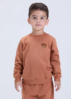 Vida Costeira - Conjunto Moletom Felpado com Urso Caramelo - VIDA COSTEIRA
