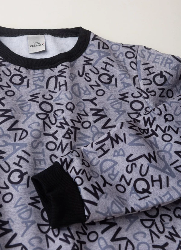 Vida Costeira - Conjunto Moletom Infantil Alfabeto Mescla 3