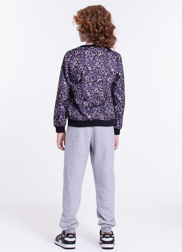 Vida Costeira - Conjunto Moletom Infantil Alfabeto Preto 2