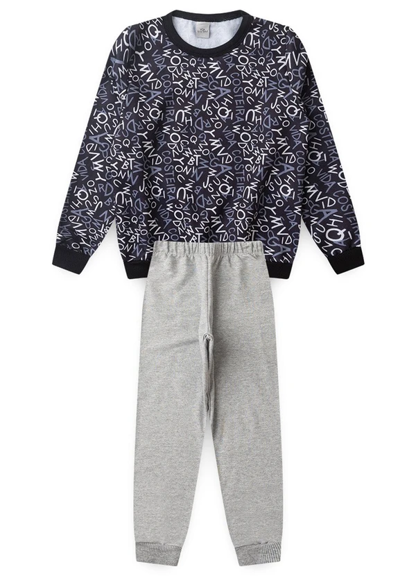 Vida Costeira - Conjunto Moletom Infantil Alfabeto Preto 6