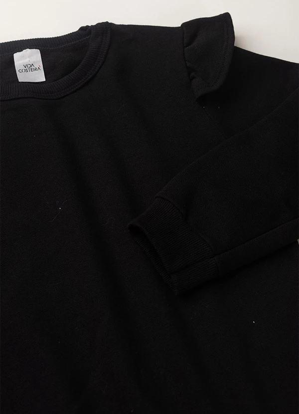 Vida Costeira - Conjunto Moletom Infantil Babadinho Preto 3