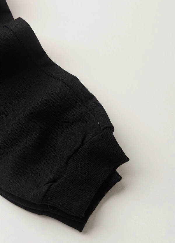 Vida Costeira - Conjunto Moletom Infantil Babadinho Preto 4