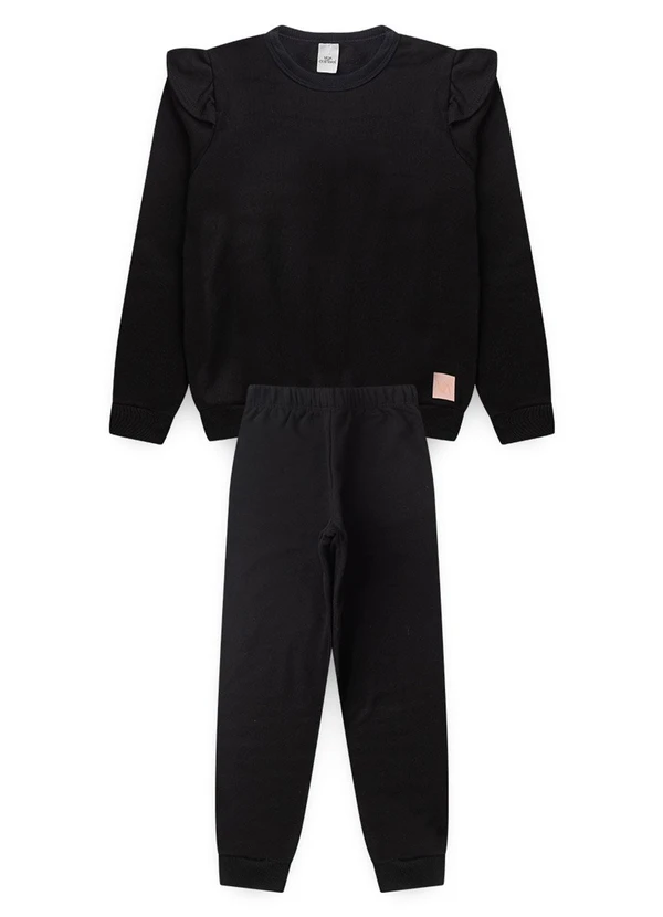 Vida Costeira - Conjunto Moletom Infantil Babadinho Preto 7