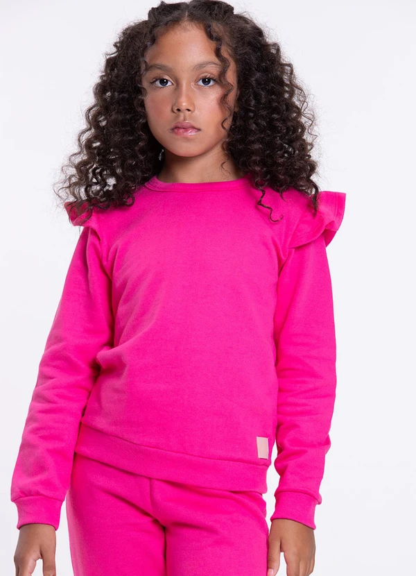 Vida Costeira - Conjunto Moletom Infantil Babadinho Rosa 2