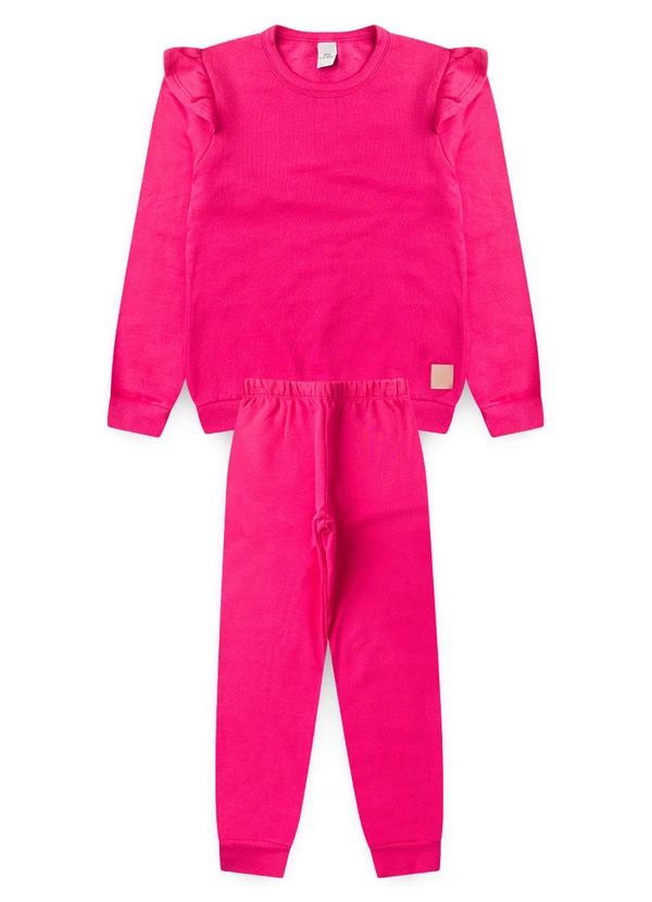 Vida Costeira - Conjunto Moletom Infantil Babadinho Rosa 7